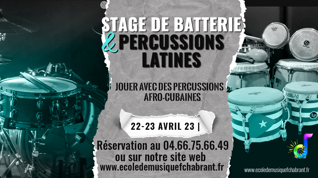 STAGE BATTERIE ET PERCUSSIONS LATINES  ESCAL Centre Socioculturel à  Marguerittes